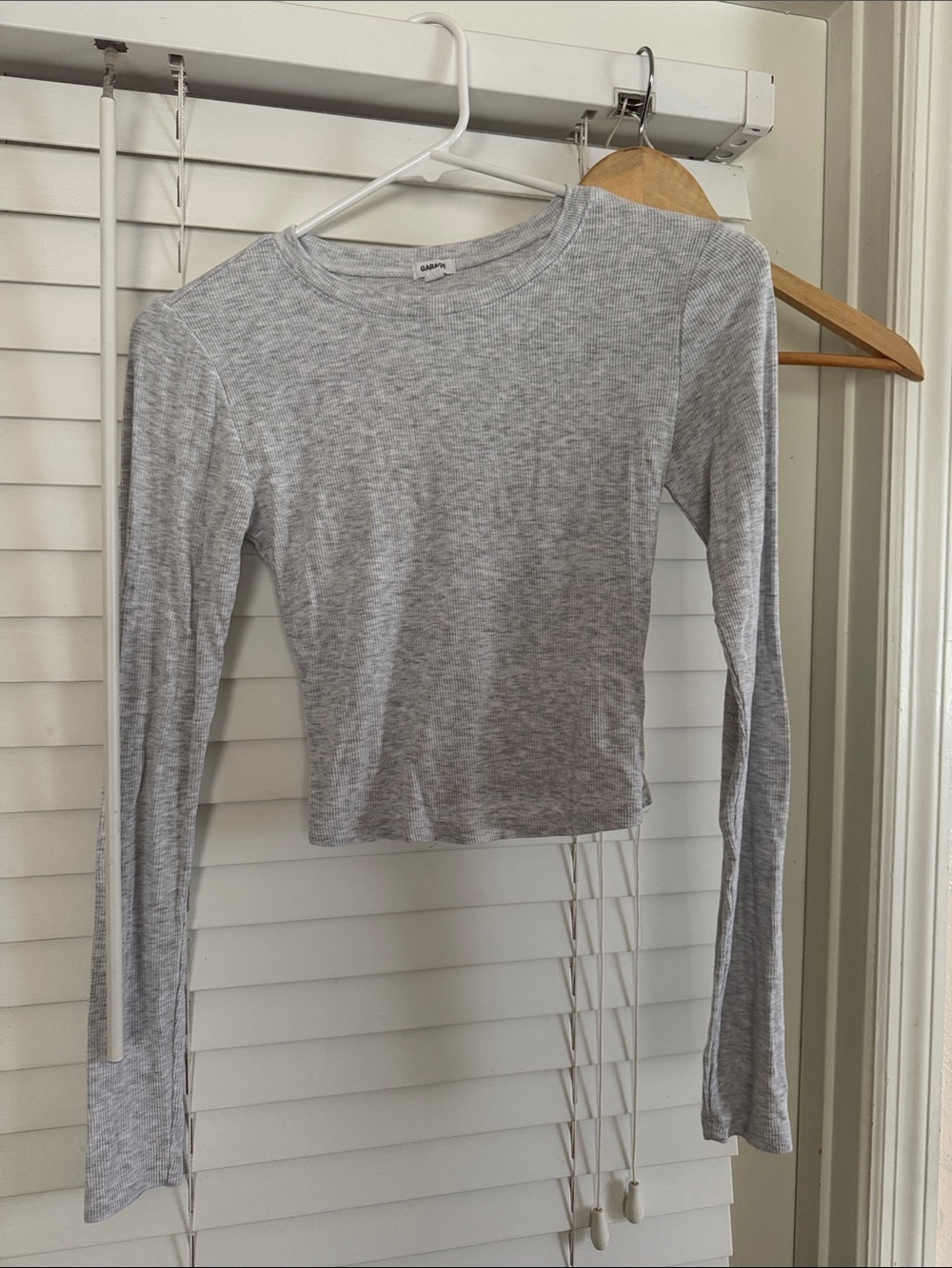 Garage Light Gray Long Sleeve Crewneck Top
